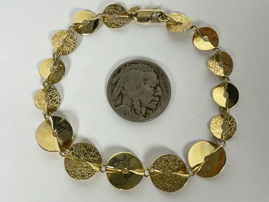 14K Gold Bracelet 7'L 5.3g [Photo 5]