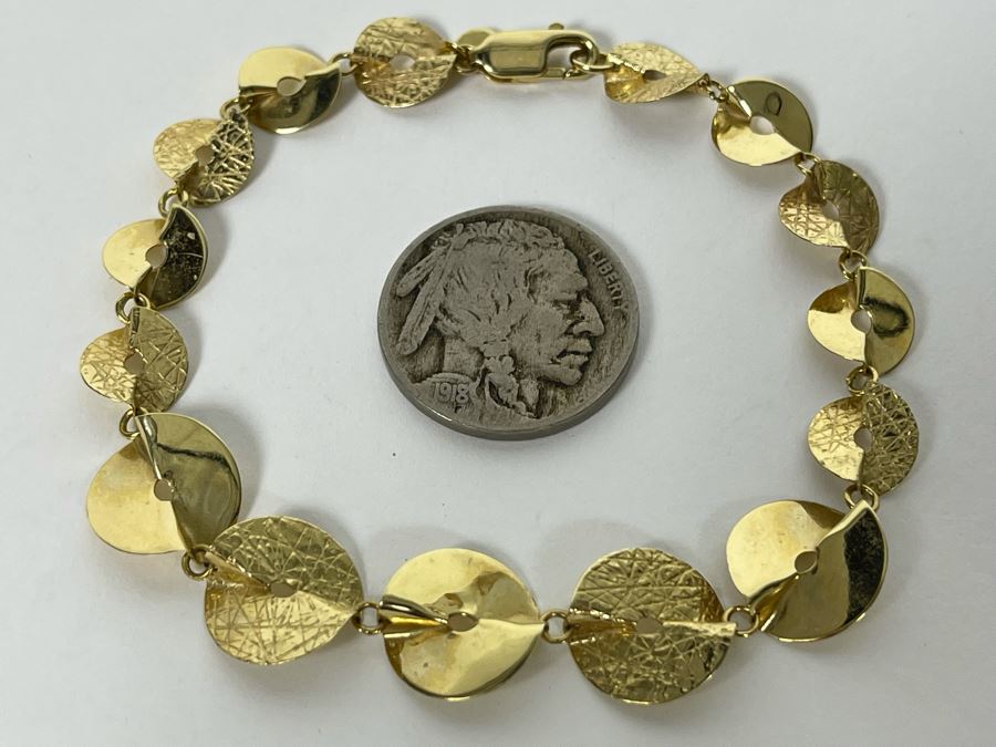 14K Gold Bracelet 7'L 5.3g [Photo 6]