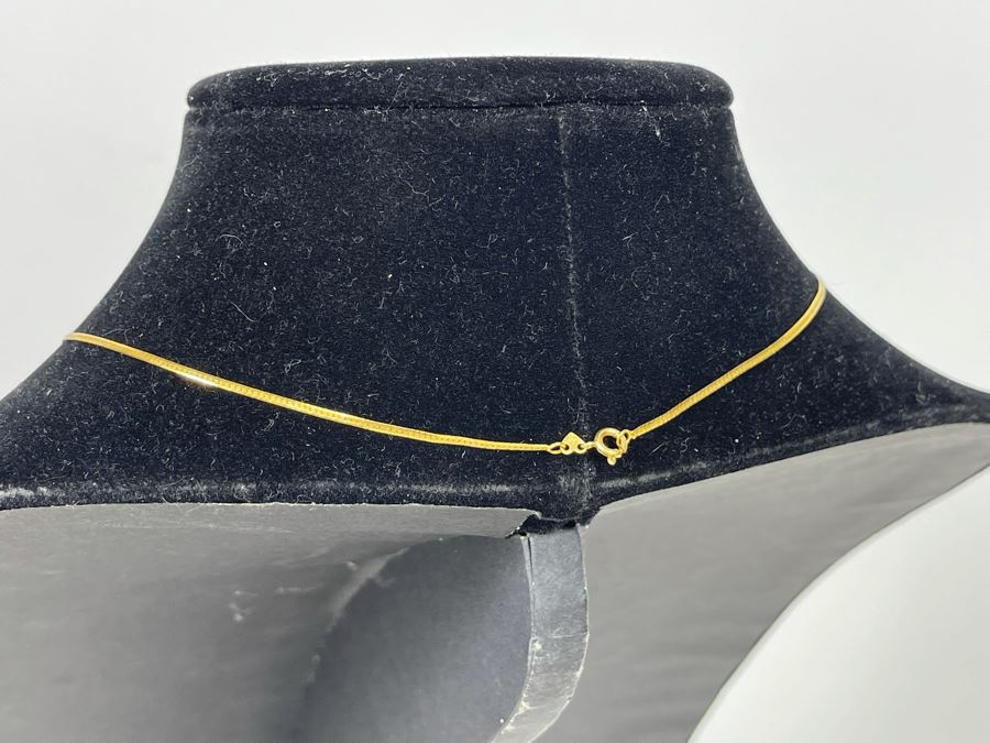 14K Gold Herringbone 16' Necklace 1.8g [Photo 4]