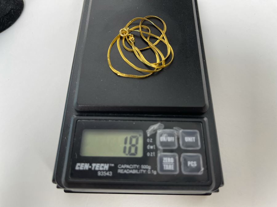 14K Gold Herringbone 16' Necklace 1.8g [Photo 8]