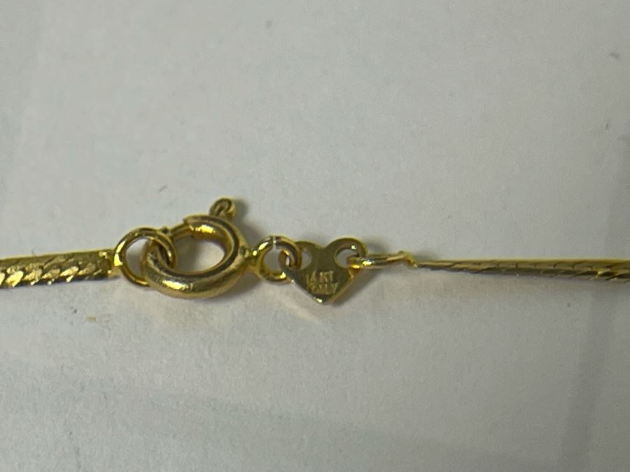 14K Gold Herringbone 16' Necklace 1.8g [Photo 7]