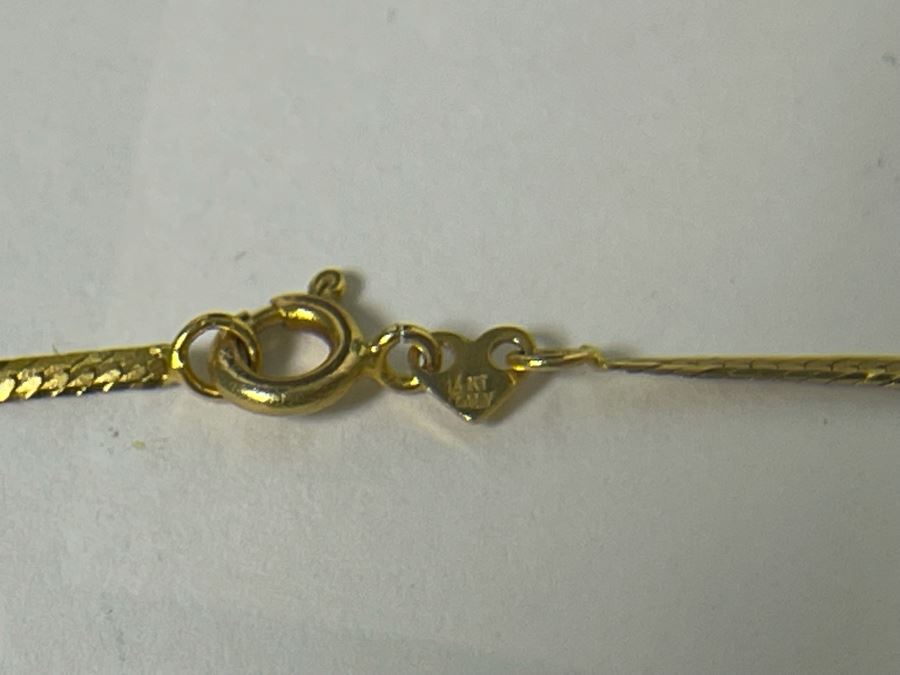 14K Gold Herringbone 16' Necklace 1.8g [Photo 6]