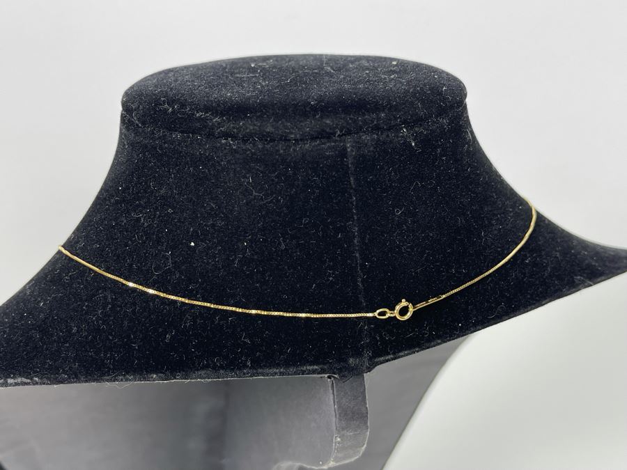 14K Gold Italian Milor Box Chain Necklace 18'L 1.1g [Photo 3]