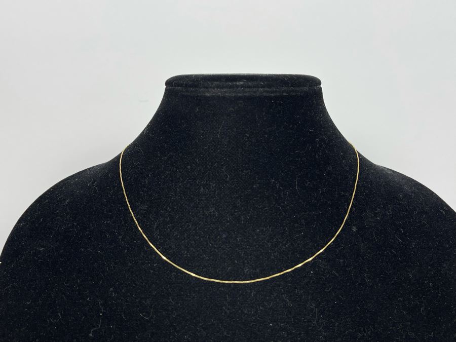 14K Gold Italian Milor Box Chain Necklace 18'L 1.1g [Photo 1]
