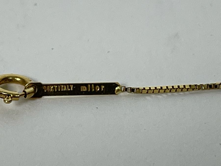 14K Gold Italian Milor Box Chain Necklace 18'L 1.1g [Photo 5]