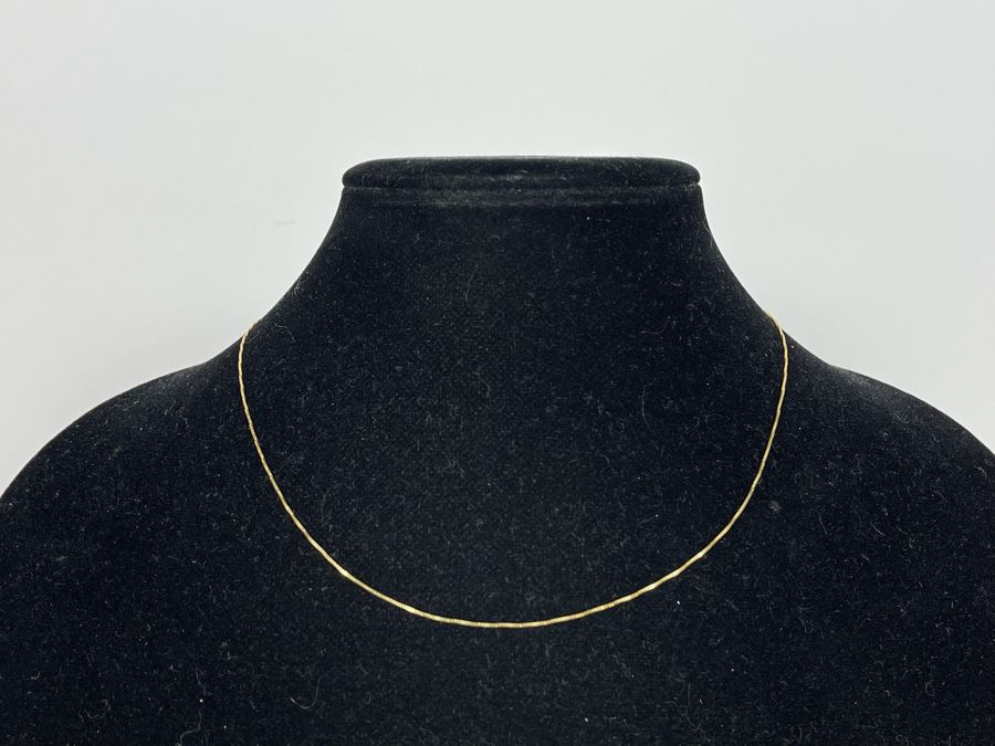 14K Gold Italian Milor Box Chain Necklace 18'L 1.1g [Photo 2]