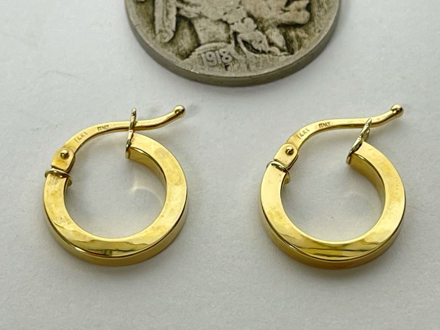 14K Gold Italian Earrings 1g [Photo 1]
