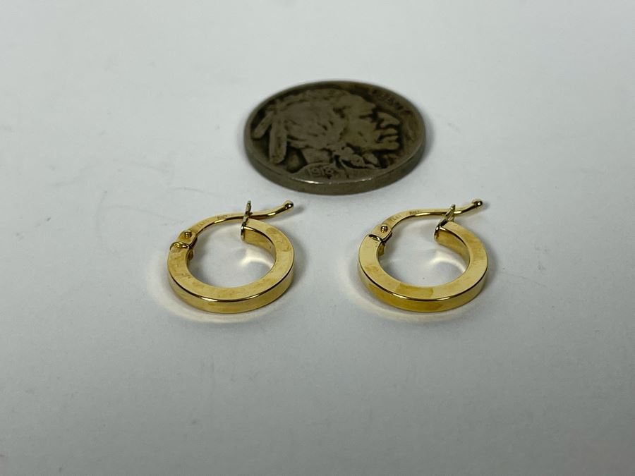 14K Gold Italian Earrings 1g [Photo 5]