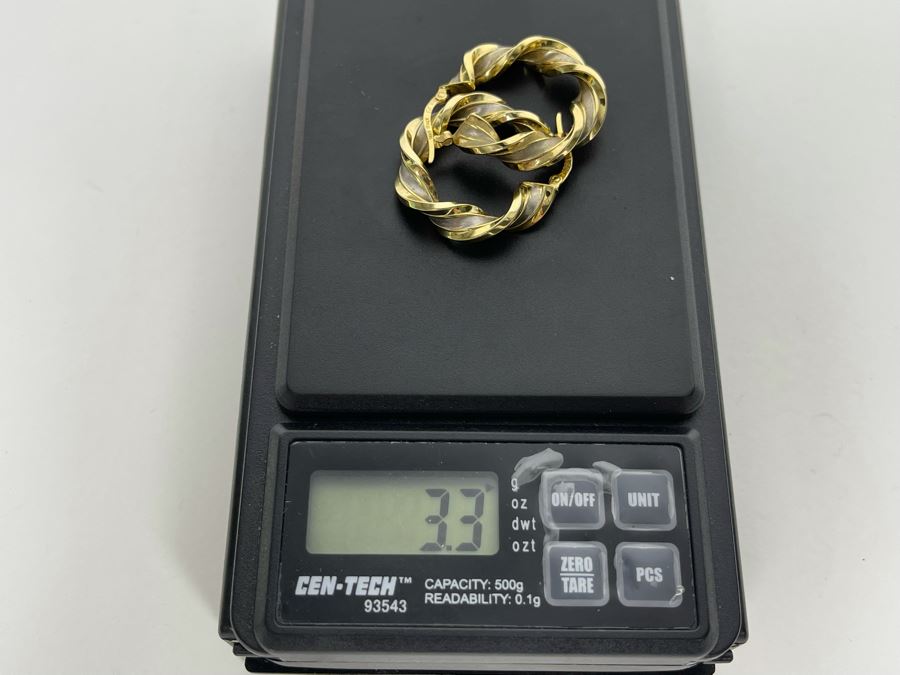 14K Gold Italian Earrings 3.3g [Photo 8]