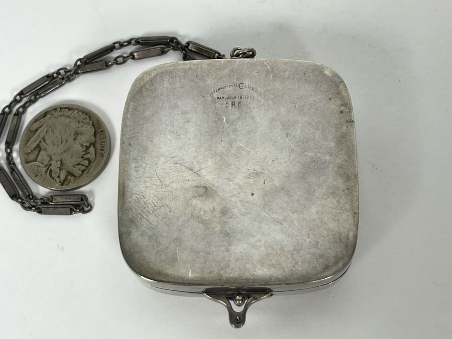 Vintage Sterling Silver Chased Compact With Mirror 43.1g [Photo 5]