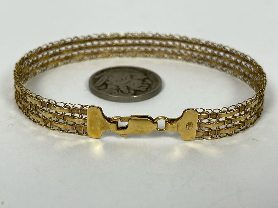 10K Gold Italian Bracelet 7'L 4.1g [Photo 6]