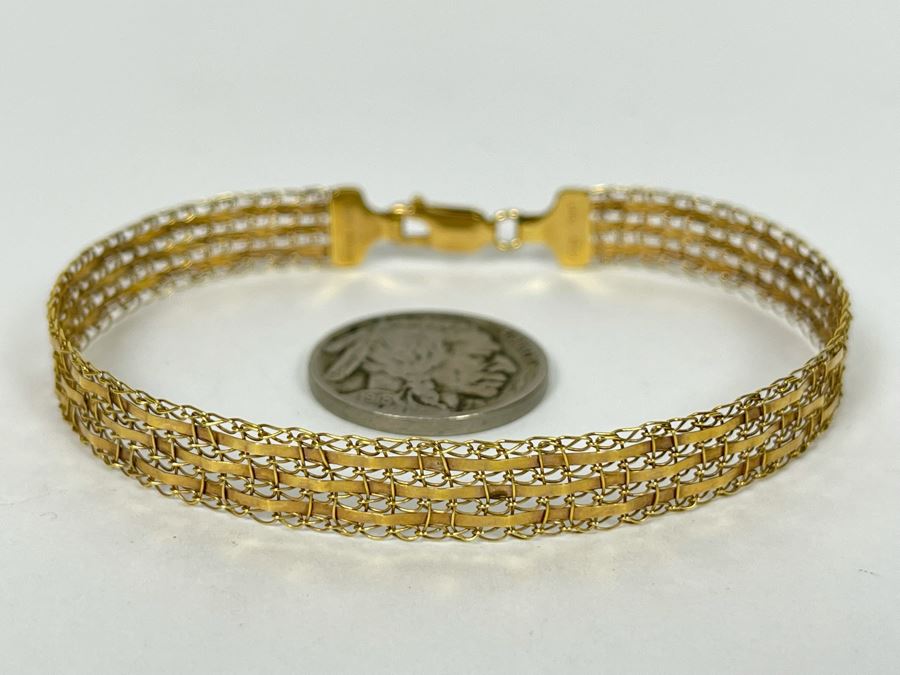10K Gold Italian Bracelet 7'L 4.1g [Photo 2]