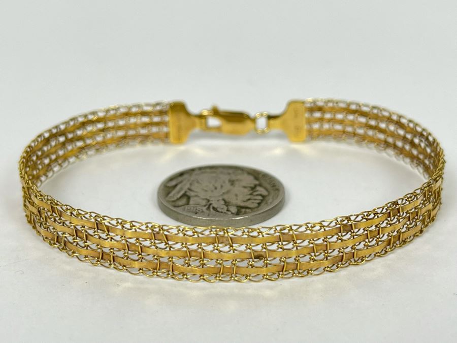 10K Gold Italian Bracelet 7'L 4.1g