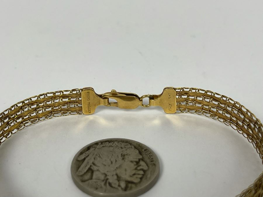 10K Gold Italian Bracelet 7'L 4.1g [Photo 5]