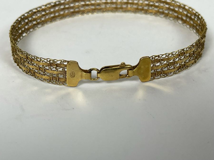 10K Gold Italian Bracelet 7'L 4.1g [Photo 7]