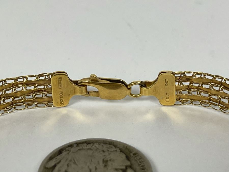 10K Gold Italian Bracelet 7'L 4.1g [Photo 4]