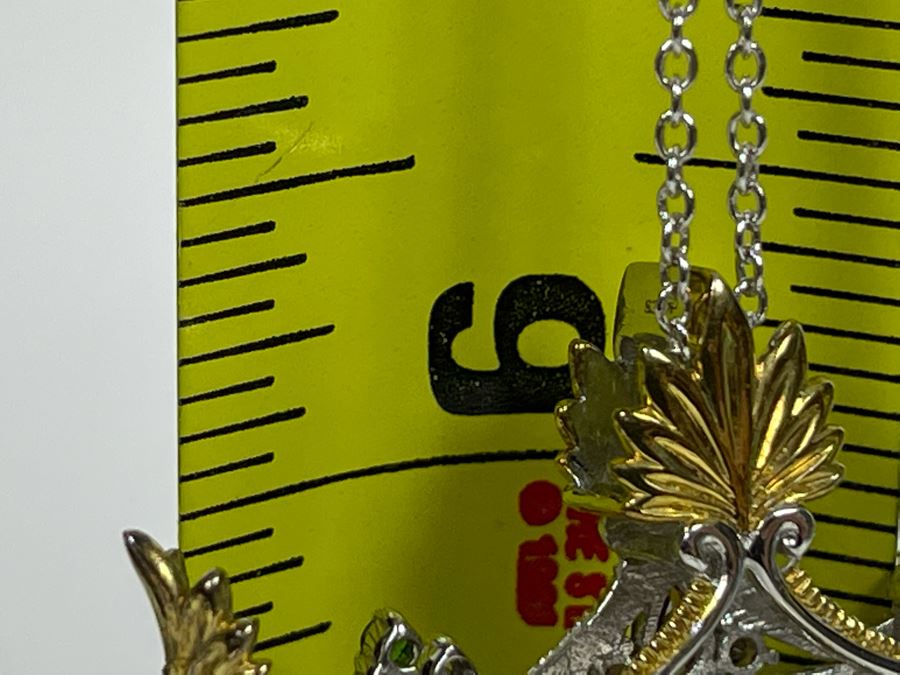 New Sterling Silver Pendant Necklace With Stones And 18' Sterling Silver Chain [Photo 4]