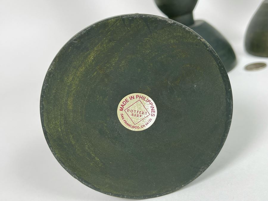 Set Of Four Wooden Candlesticks From Pottery Barn 12.5'H [Photo 4]