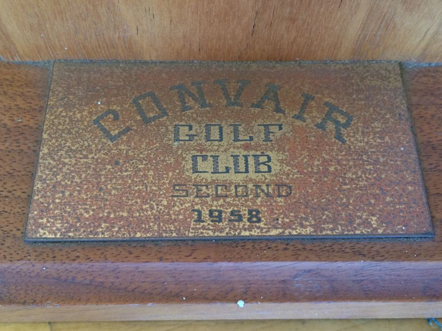 1958 Golfer Trophy Lanshire Clock Convair Golf Club 2nd Place [Photo 6]