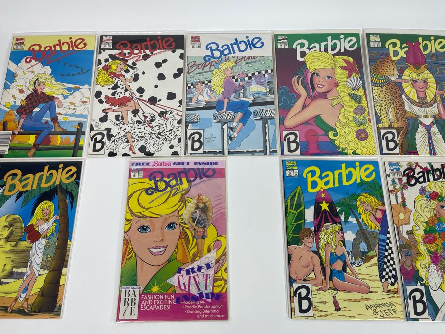 (9) Vintage Barbie Marvel Comic Books #1, #11 - #16, #20