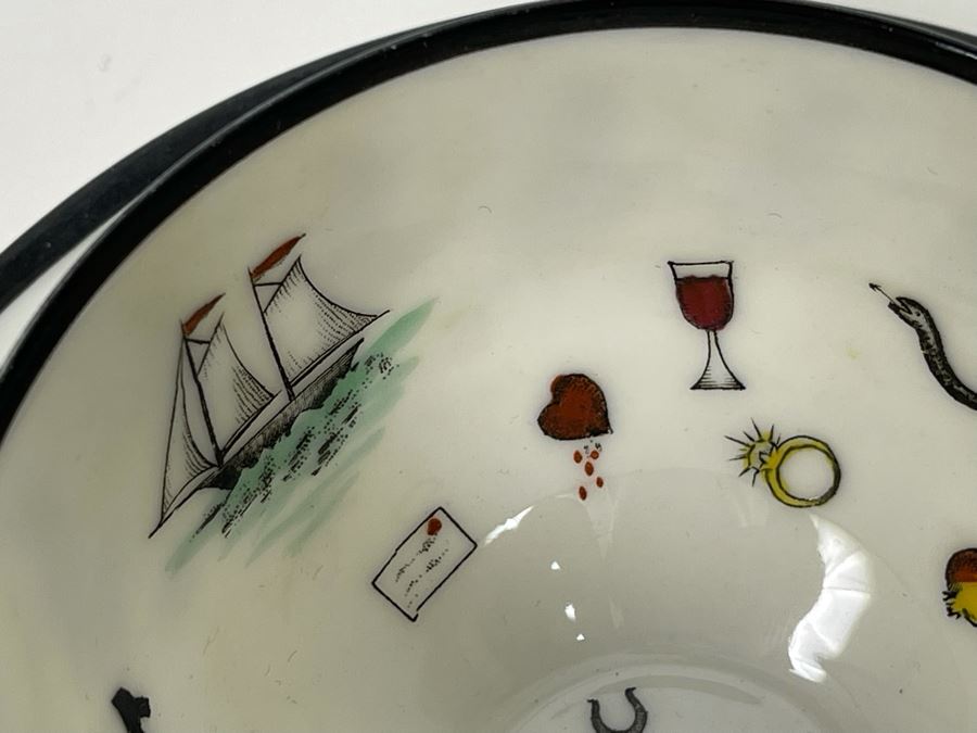 Rare Antique Collectible Petersyn Co. Fortune Telling Bone China Teacup And Saucer 1884-1909 Made By Moritz Zdekauer In Austria [Photo 4]