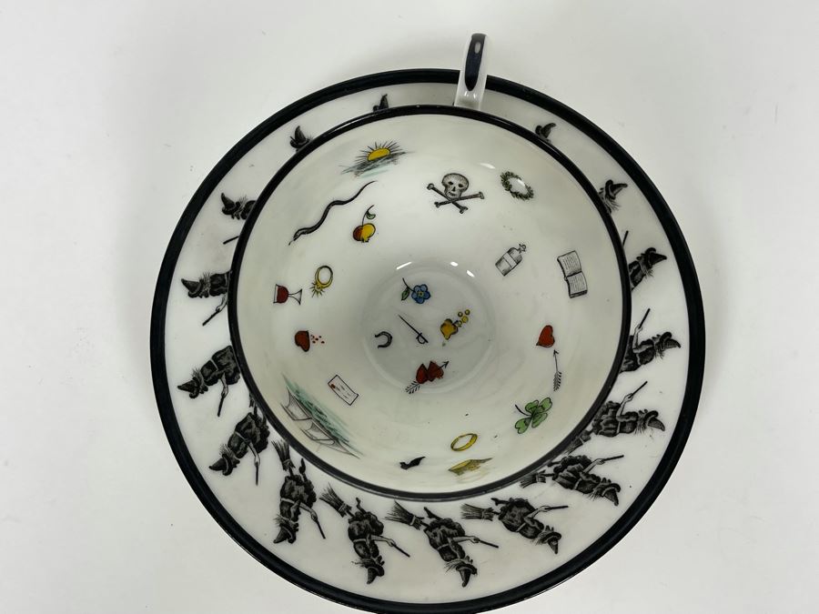 Rare Antique Collectible Petersyn Co. Fortune Telling Bone China Teacup And Saucer 1884-1909 Made By Moritz Zdekauer In Austria [Photo 17]
