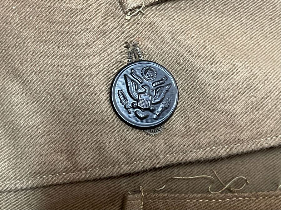 Antique WWI Soldier's Army Uniform With Infantry Jacket, Pants And Leather Shin Guards (One Leather Strap On Shin Guard Is Cut) [Photo 7]