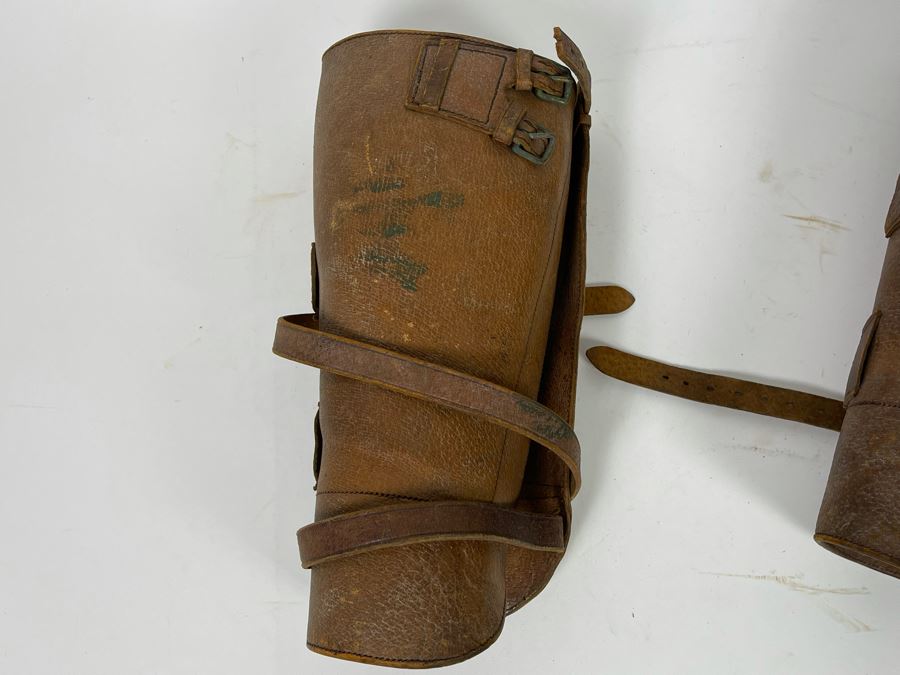 Antique WWI Soldier's Army Uniform With Infantry Jacket, Pants And Leather Shin Guards (One Leather Strap On Shin Guard Is Cut) [Photo 25]