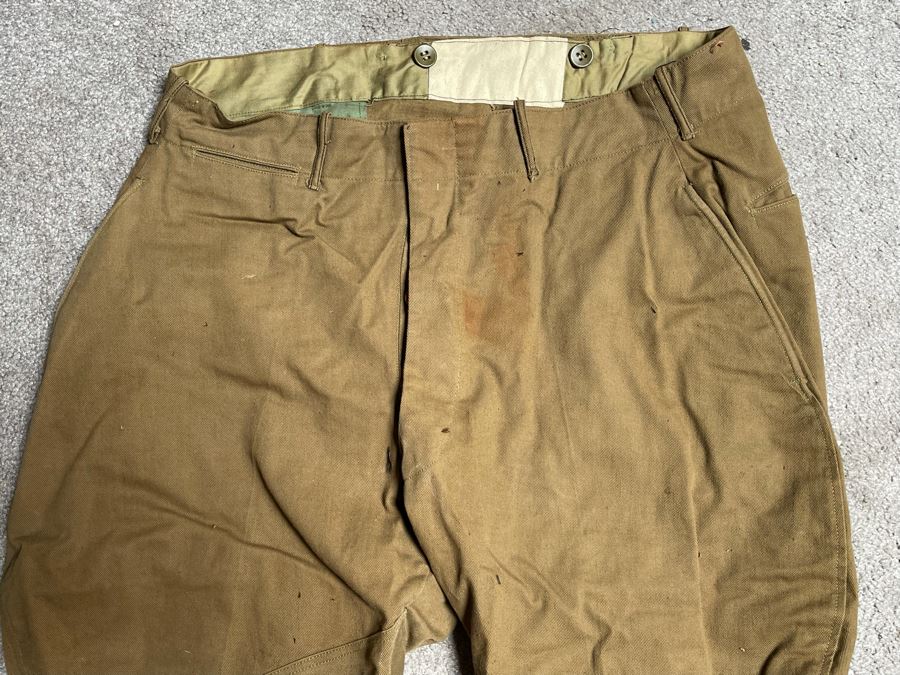 Antique WWI Soldier's Army Uniform With Infantry Jacket, Pants And Leather Shin Guards (One Leather Strap On Shin Guard Is Cut) [Photo 16]