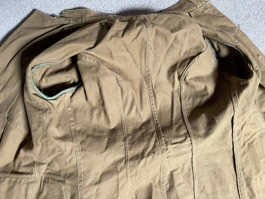 Antique WWI Soldier's Army Uniform With Infantry Jacket, Pants And Leather Shin Guards (One Leather Strap On Shin Guard Is Cut) [Photo 11]