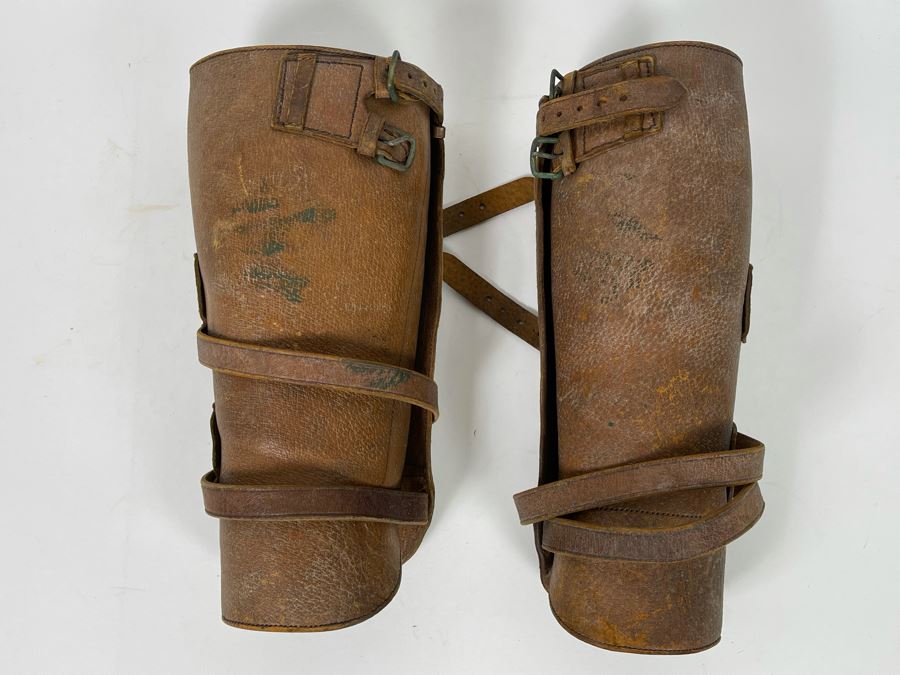 Antique WWI Soldier's Army Uniform With Infantry Jacket, Pants And Leather Shin Guards (One Leather Strap On Shin Guard Is Cut) [Photo 20]