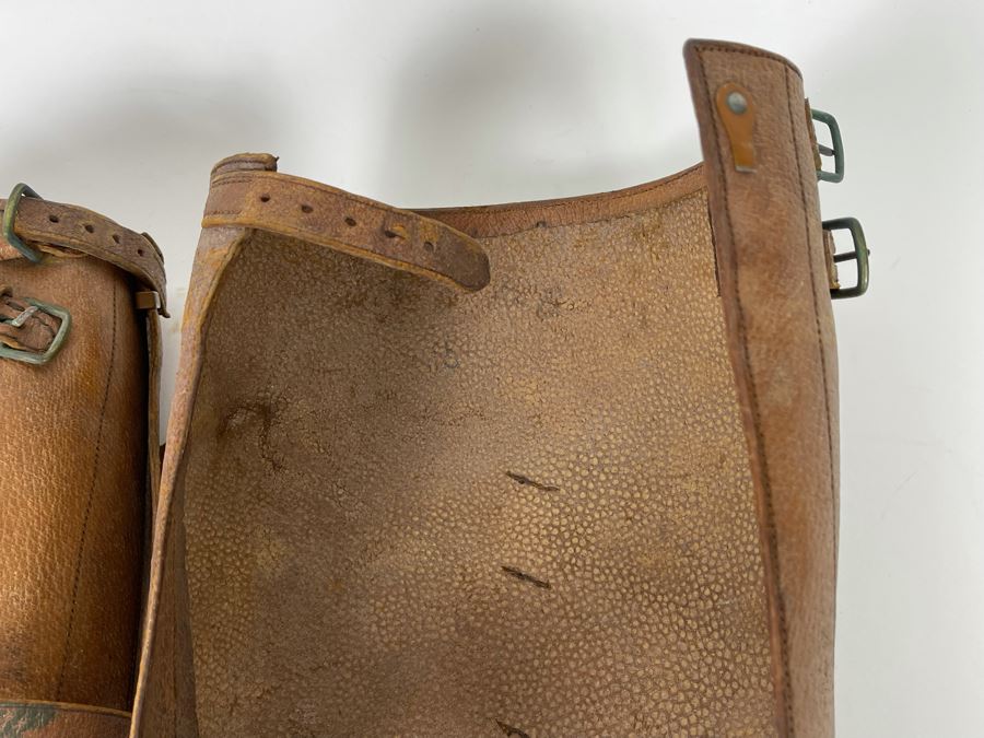 Antique WWI Soldier's Army Uniform With Infantry Jacket, Pants And Leather Shin Guards (One Leather Strap On Shin Guard Is Cut) [Photo 22]