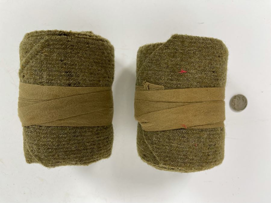 Antique WWI Soldier's Army Uniform With Infantry Jacket, Pants And Leather Shin Guards (One Leather Strap On Shin Guard Is Cut) [Photo 26]