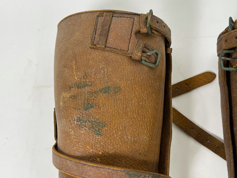 Antique WWI Soldier's Army Uniform With Infantry Jacket, Pants And Leather Shin Guards (One Leather Strap On Shin Guard Is Cut) [Photo 21]