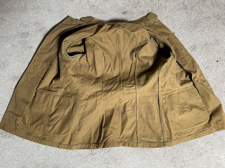 Antique WWI Soldier's Army Uniform With Infantry Jacket, Pants And Leather Shin Guards (One Leather Strap On Shin Guard Is Cut) [Photo 10]