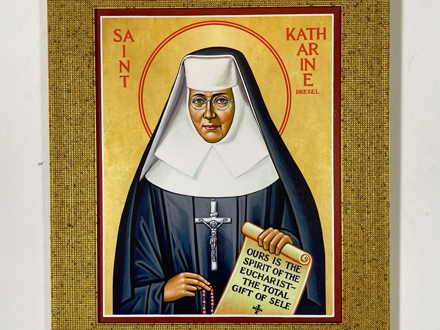 Framed Saint Katharine Drexel Icon Print 14.5 X 17.5 - Client's Home Featured In San Diego Better Home/Garden [Photo 3]