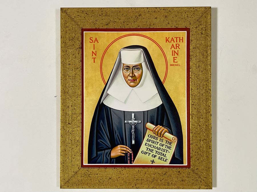 Framed Saint Katharine Drexel Icon Print 14.5 X 17.5 - Client's Home Featured In San Diego Better Home/Garden [Photo 2]