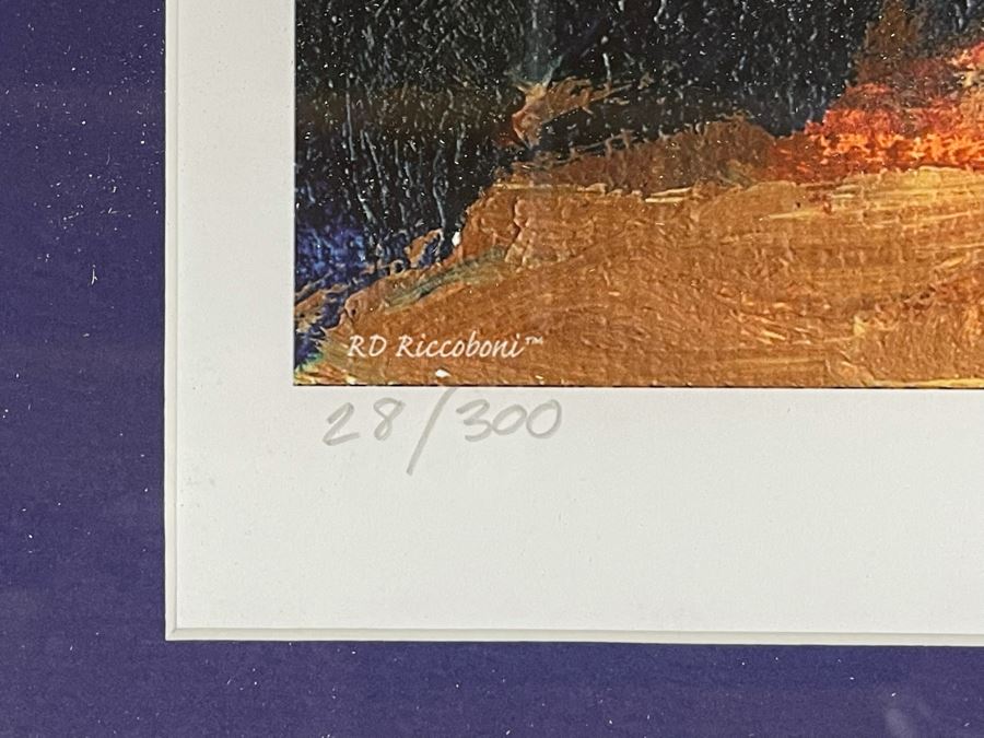 Hand Signed Framed Limited Edition Print Titled 'Presidio Park - Old Town San Diego' Signed By RD Riccoboni 28 Of 300 - Client's Home Featured In San Diego Better Home/Garden - Frame Measures 35 X 30 [Photo 6]