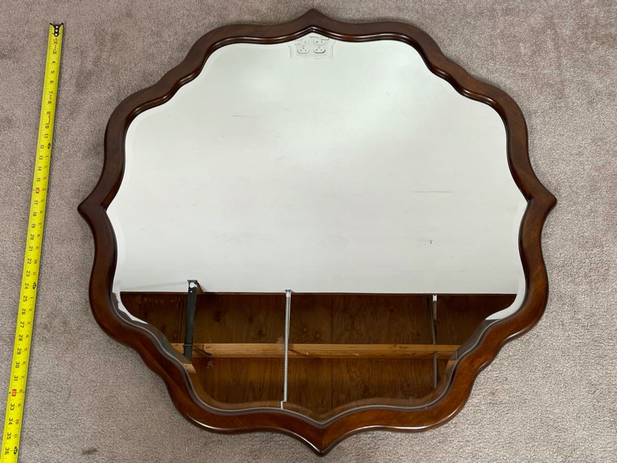 Drexel Heritage Wooden Beveled Glass Wall Mirror 38 X 38 - Client's Home Featured In San Diego Better Home/Garden [Photo 4]