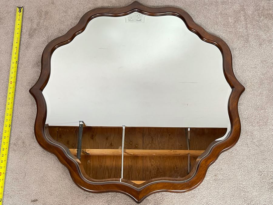 Drexel Heritage Wooden Beveled Glass Wall Mirror 38 X 38 - Client's Home Featured In San Diego Better Home/Garden [Photo 2]