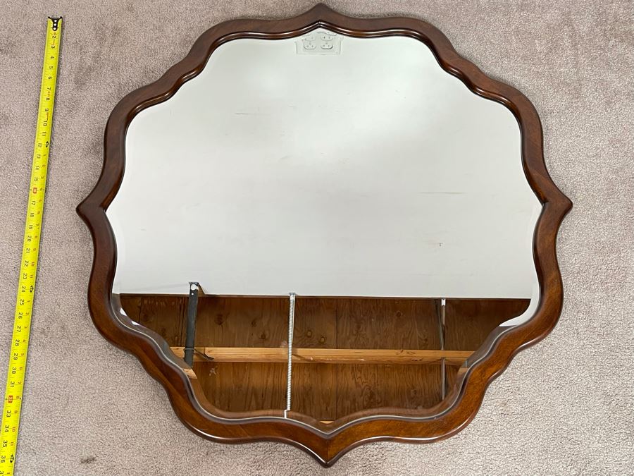 Drexel Heritage Wooden Beveled Glass Wall Mirror 38 X 38 - Client's Home Featured In San Diego Better Home/Garden [Photo 3]