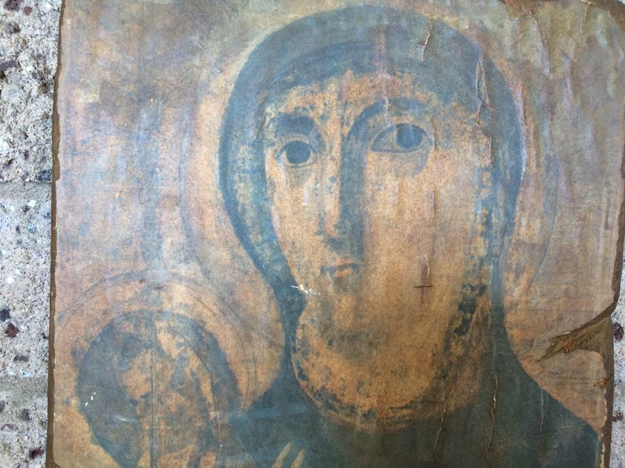 Vintage Religious Print on Wood Board [Photo 2]