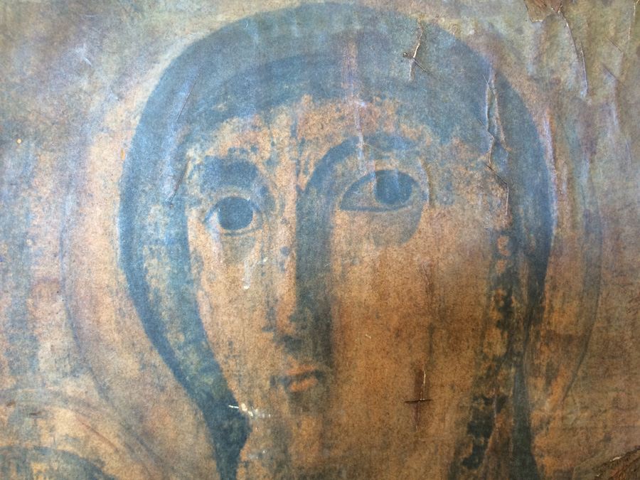 Vintage Religious Print on Wood Board [Photo 3]