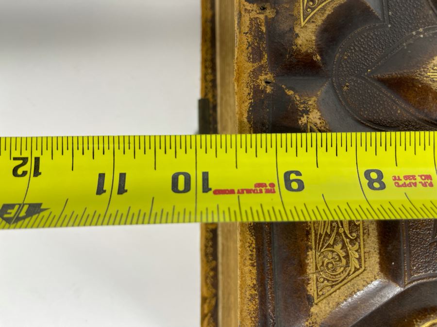 Beautiful Antique Leather Bible Embossed Cover With Gilt Hightlights Published By P. Gallagher Philadelphia, PA 12 X 10 X 4 (Front And Back Covers Are Not Attached) [Photo 35]