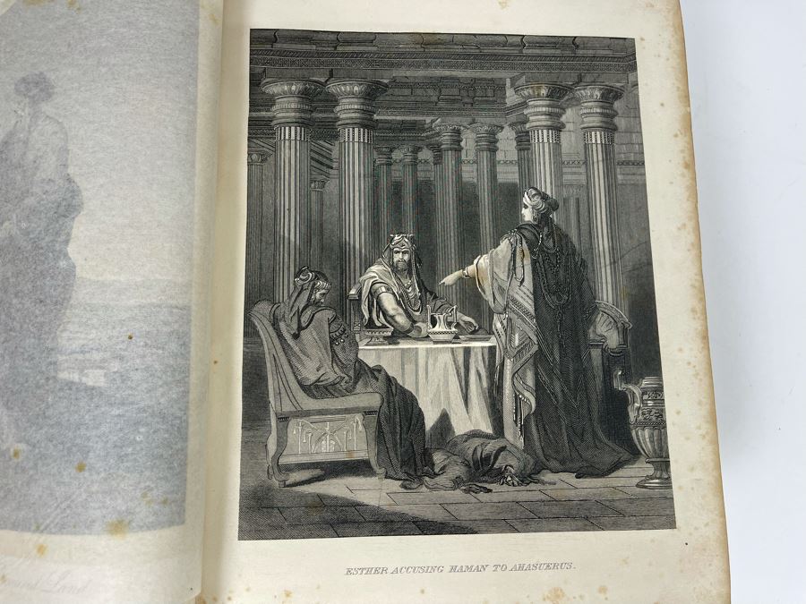Beautiful Antique Leather Bible Embossed Cover With Gilt Hightlights Published By P. Gallagher Philadelphia, PA 12 X 10 X 4 (Front And Back Covers Are Not Attached) [Photo 14]