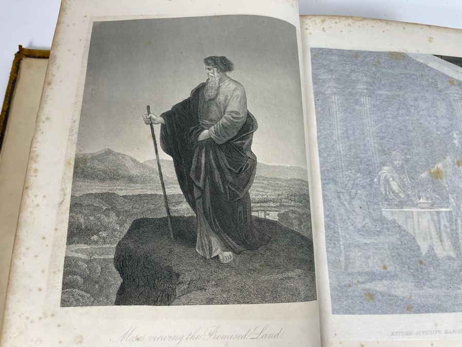 Beautiful Antique Leather Bible Embossed Cover With Gilt Hightlights Published By P. Gallagher Philadelphia, PA 12 X 10 X 4 (Front And Back Covers Are Not Attached) [Photo 13]