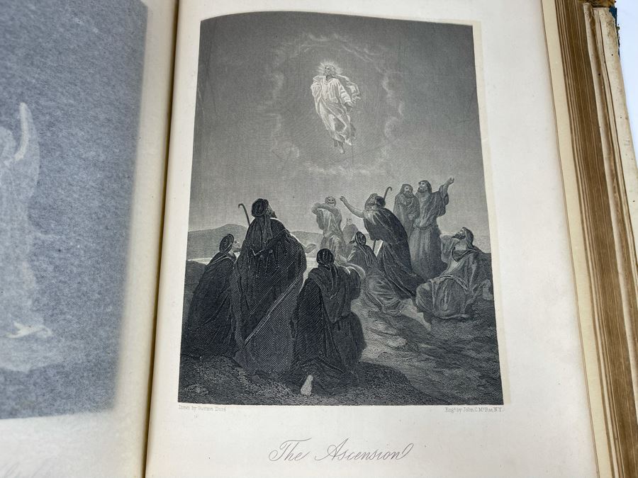 Beautiful Antique Leather Bible Embossed Cover With Gilt Hightlights Published By P. Gallagher Philadelphia, PA 12 X 10 X 4 (Front And Back Covers Are Not Attached) [Photo 25]