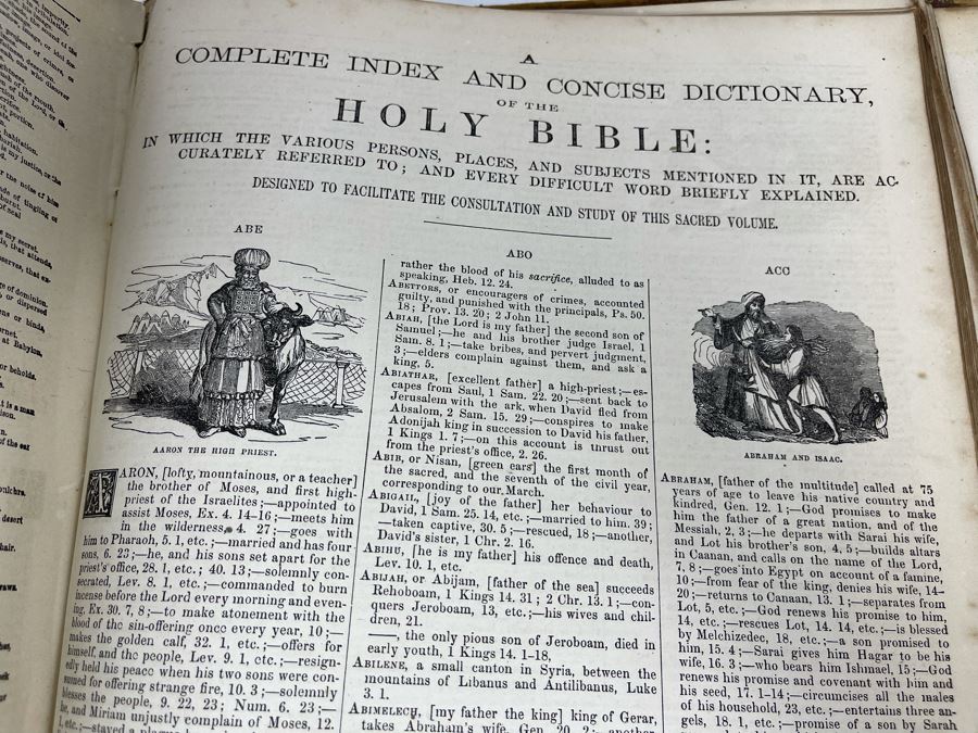 Beautiful Antique Leather Bible Embossed Cover With Gilt Hightlights Published By P. Gallagher Philadelphia, PA 12 X 10 X 4 (Front And Back Covers Are Not Attached) [Photo 30]