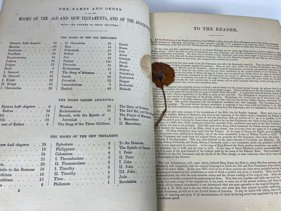 Beautiful Antique Leather Bible Embossed Cover With Gilt Hightlights Published By P. Gallagher Philadelphia, PA 12 X 10 X 4 (Front And Back Covers Are Not Attached) [Photo 17]