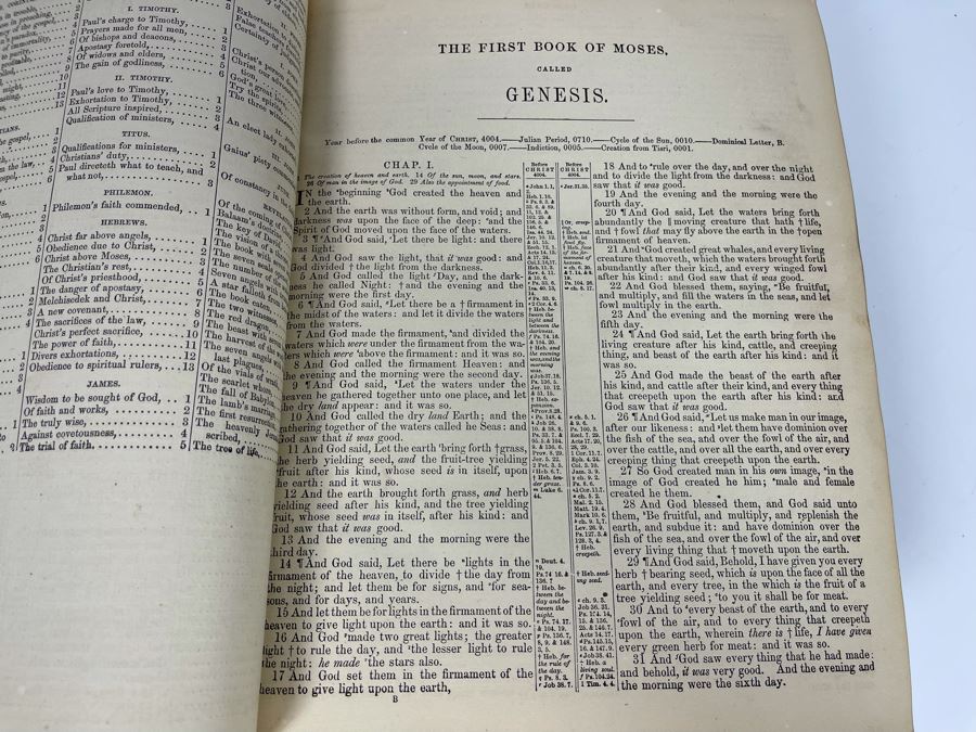 Beautiful Antique Leather Bible Embossed Cover With Gilt Hightlights Published By P. Gallagher Philadelphia, PA 12 X 10 X 4 (Front And Back Covers Are Not Attached) [Photo 18]